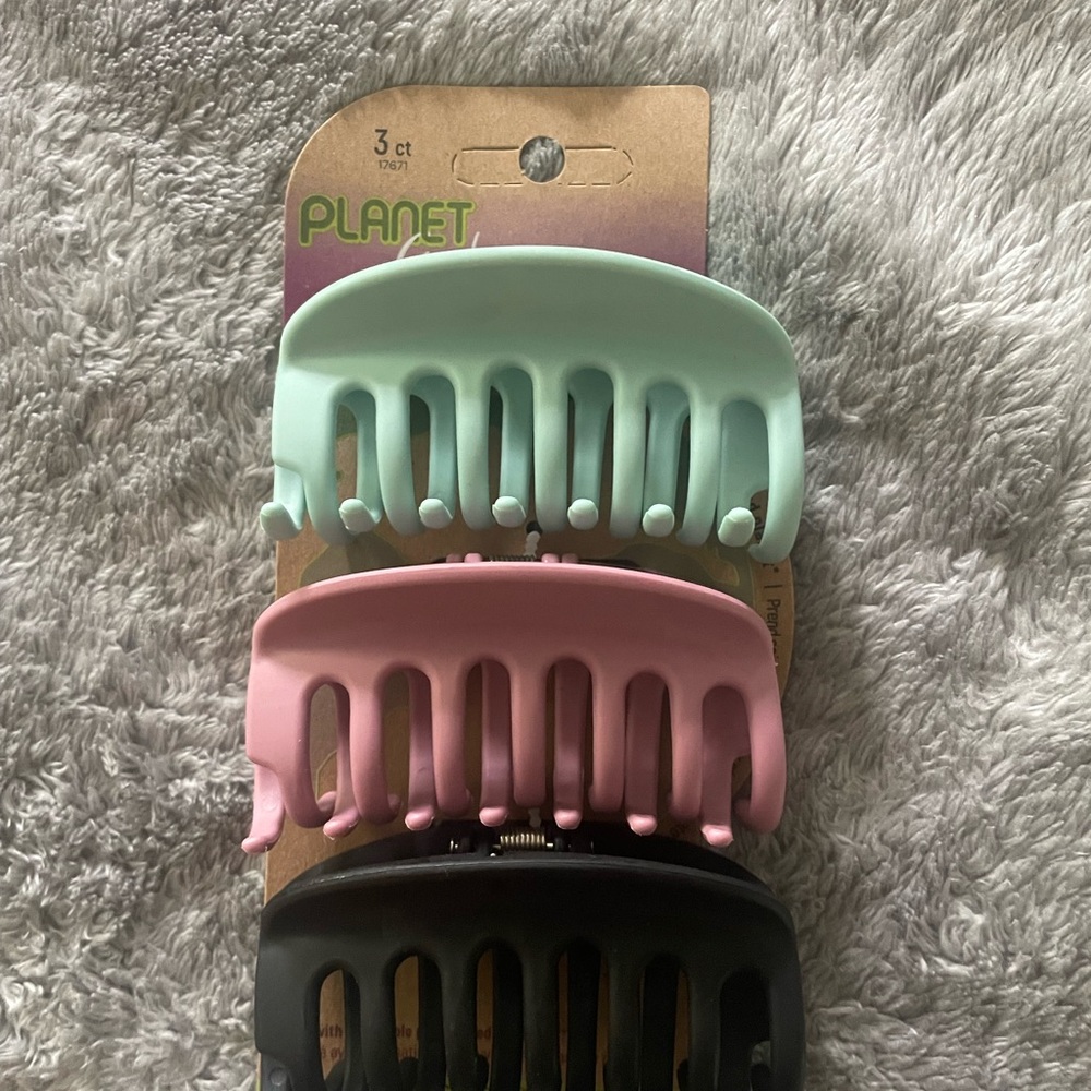 Planet Hair Claw Clips Set - Mint, Pink, Black